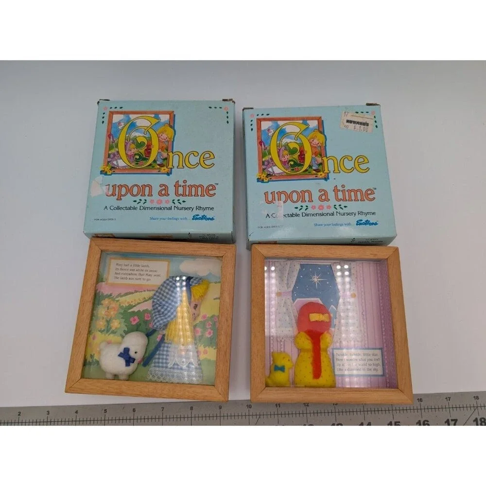 Mattel Emotions Once Upon A Time Shadowbox Photo Frame Nursery Rhymes Lot of 2‎